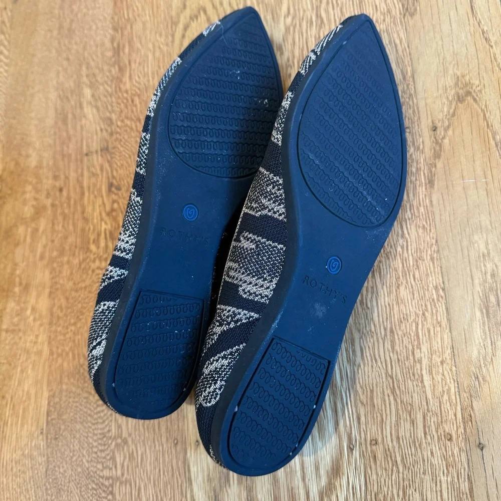 Rothy’s women’s size 6.5 black & gold point flats discontinued rare